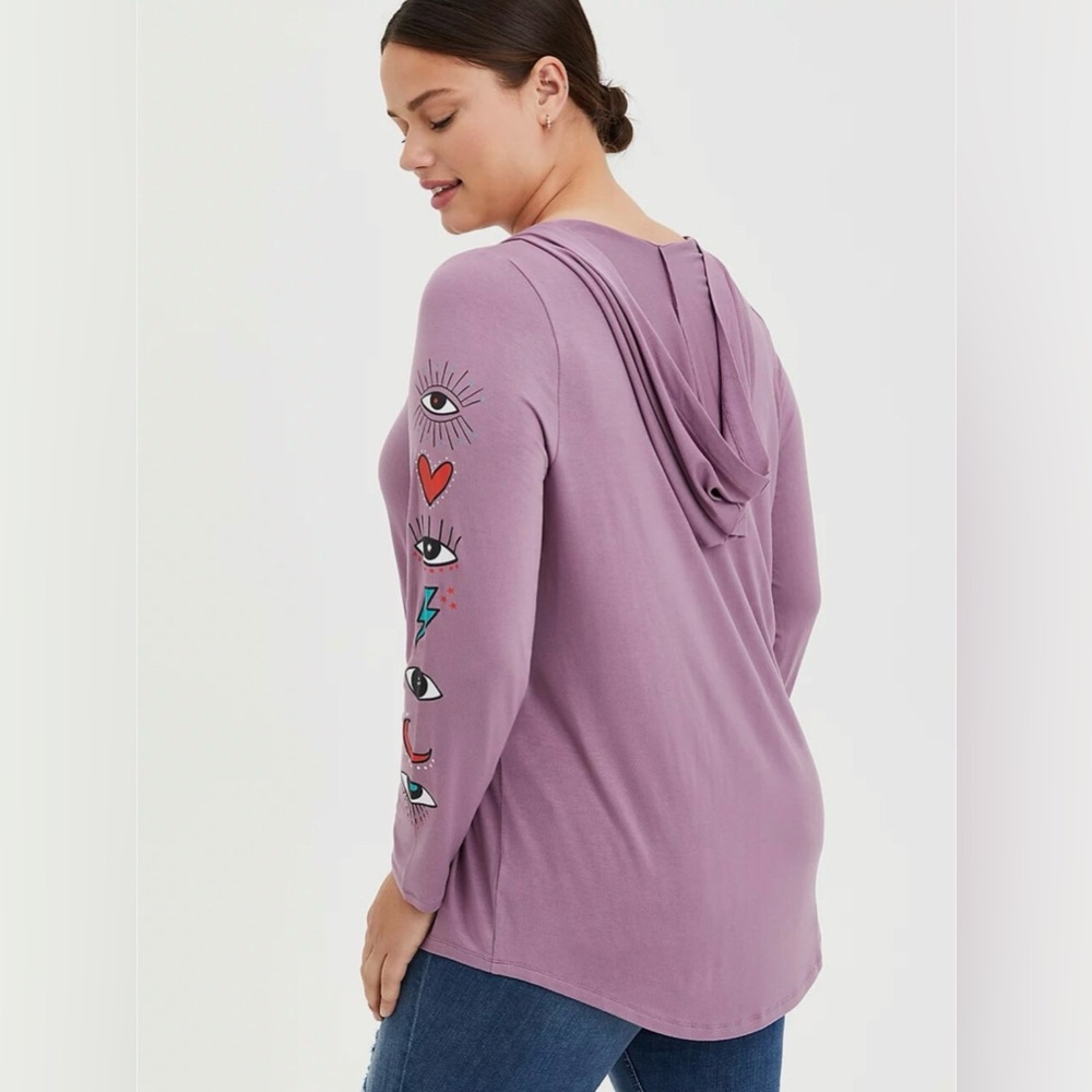 Torrid Super Soft Hooded Long Sleeve Top Dusty Rose Size 00